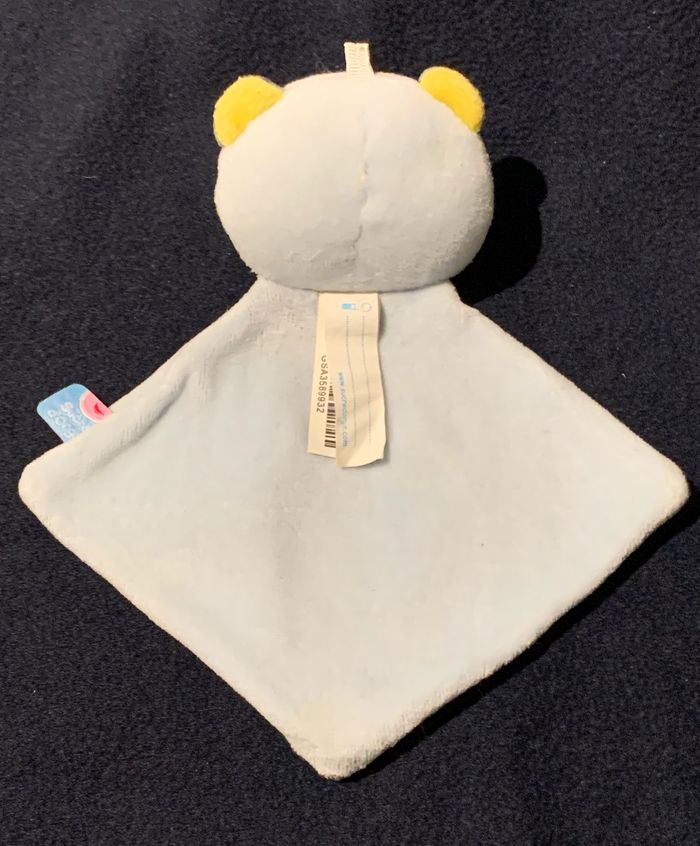 Doudou plat petit ours bleu Sucre D'orge en velours - photo numéro 4