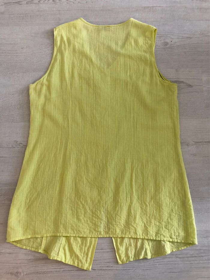 AN62- Blouse longue vert anis « fleur de sel » T 50 - photo numéro 9