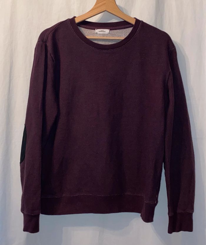 sweat prune en coton Maison Standards avec du cuir taille XS valeur 95 euros