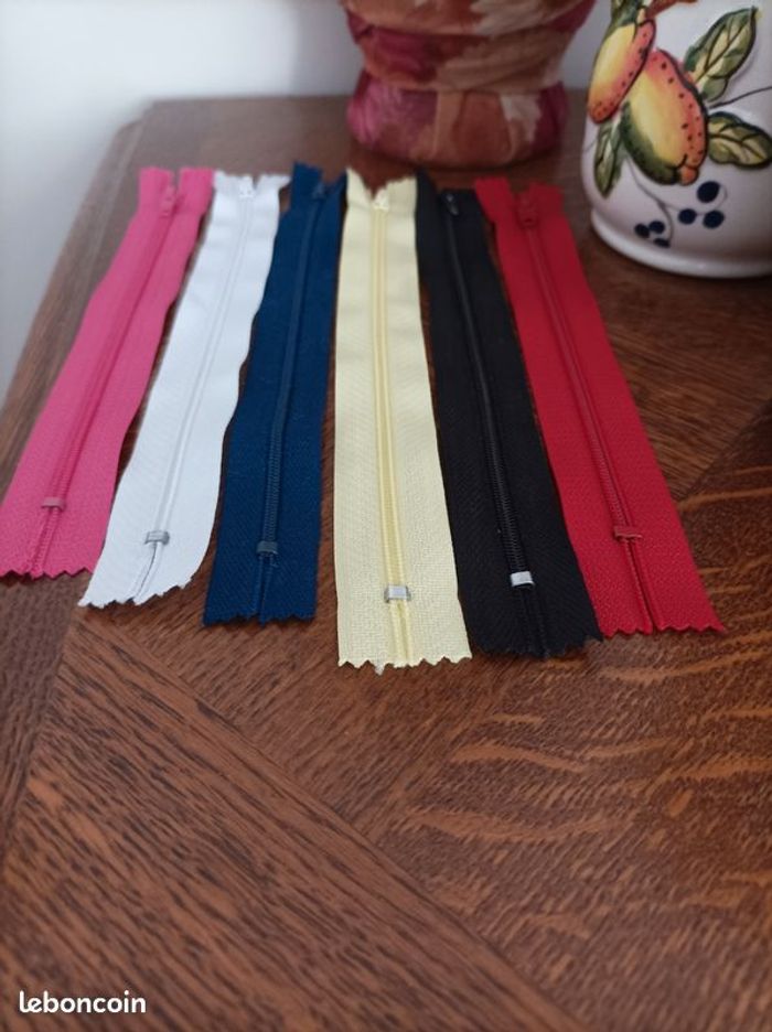 Fermeture éclair divers coloris X 6