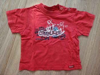 Tee-shirt manches courtes garçon complices rouge 81 cm