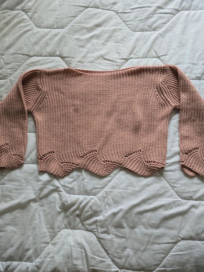 🌟 Pull col ras du cou large rose pastel femme - Taille XL 🌟