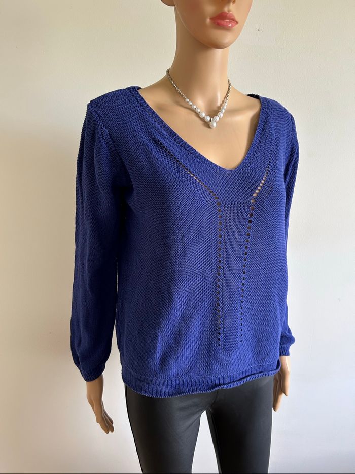 Pull bleu à manches longues Captain Tortue taille M TBE - photo numéro 2