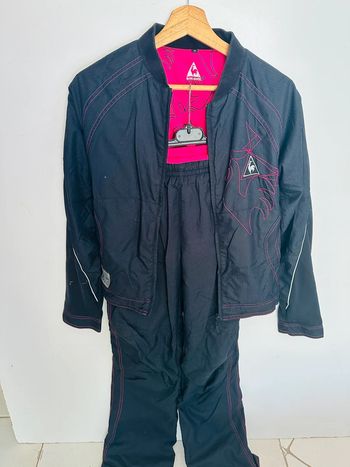 Ensemble femme jogging le coq sportif noir et rose