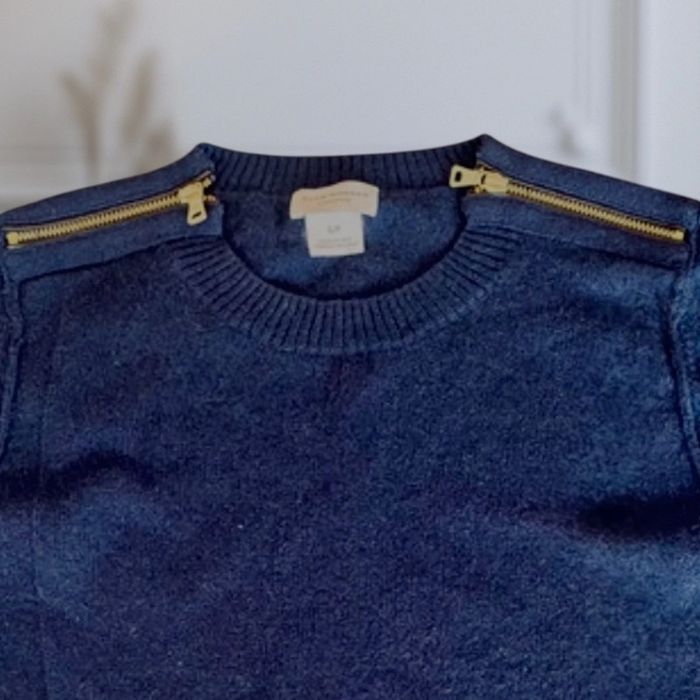 Pull col rond bleu marine en cachemire Club Monaco - photo numéro 5