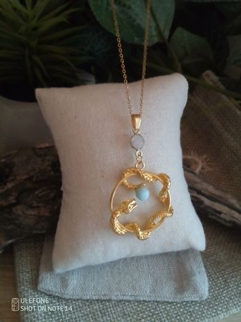 Collier serpent et pierres semi précieuses