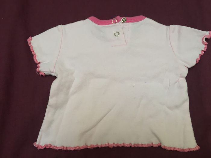 Lot de deux t-shirt rose et blanc 6 mois - photo numéro 6
