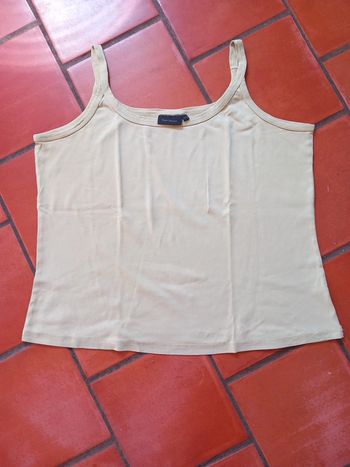 👵Tee-shirt débardeur coton vert clair Kiabi T54