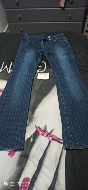 Jeans raye bootcut t. 40