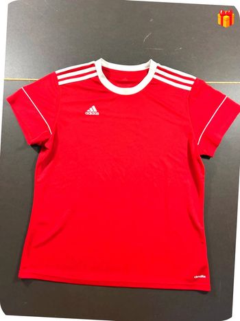 T-shirt Adidas logo brodé rouge et blanc taille XL