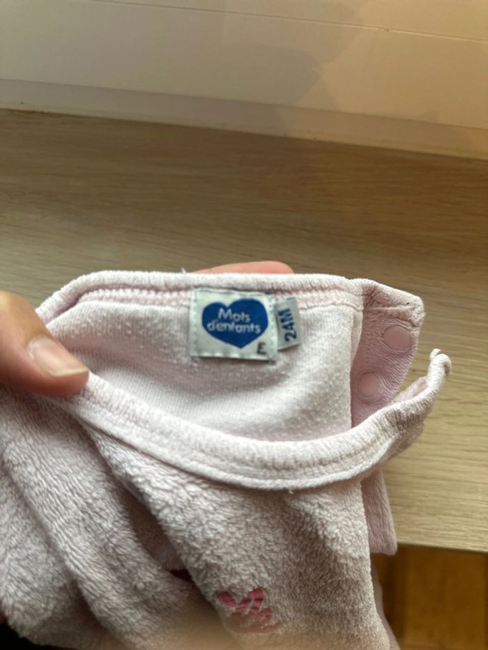 Lot de 2 pyjamas velour en 2 pièces avec pieds en 24 mois - photo numéro 8