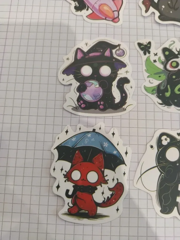 Autocollants chat noir (lot E) - photo numéro 5