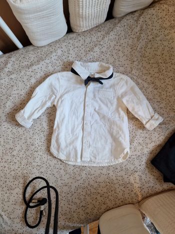 Chemise avec noeud papillon 3 mois