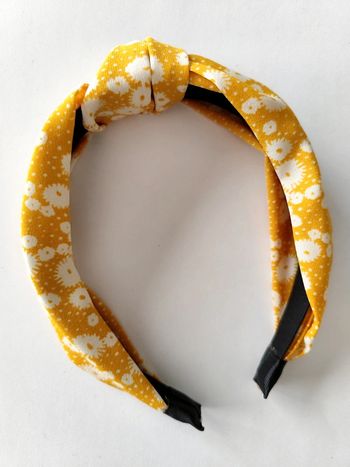 Serre tête fleur moutarde fille femme