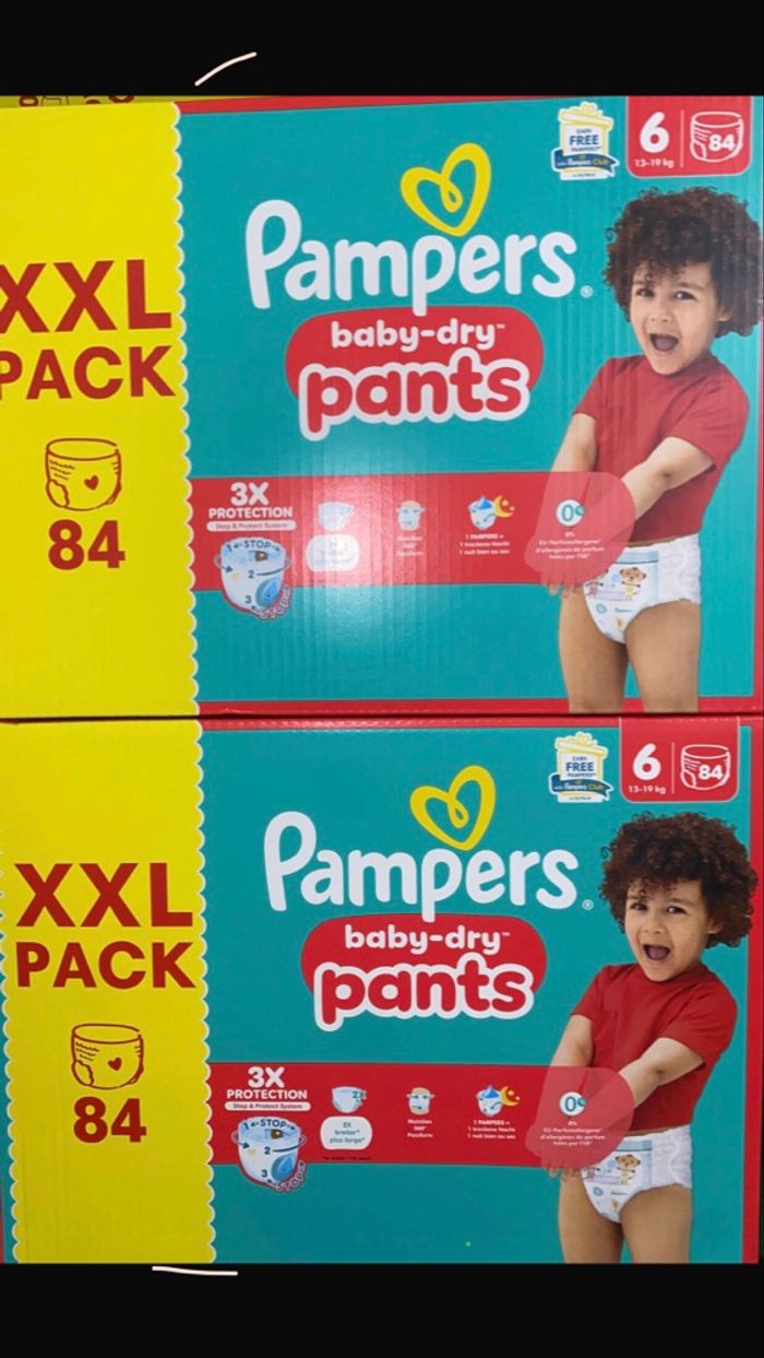 Pampers baby dry pants xxl pack lot de 2 /168couches
