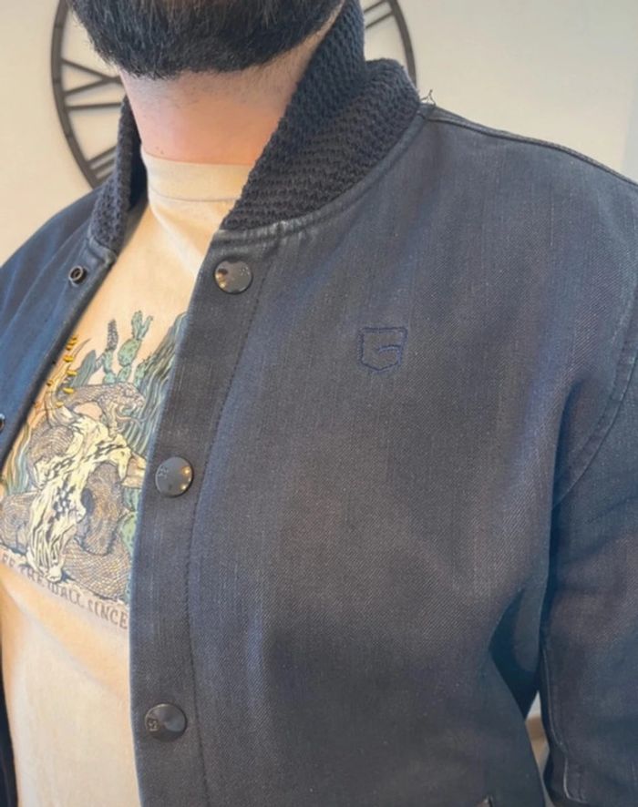 Blouson léger style Baseball Gstar taille M bleu foncé - photo numéro 2