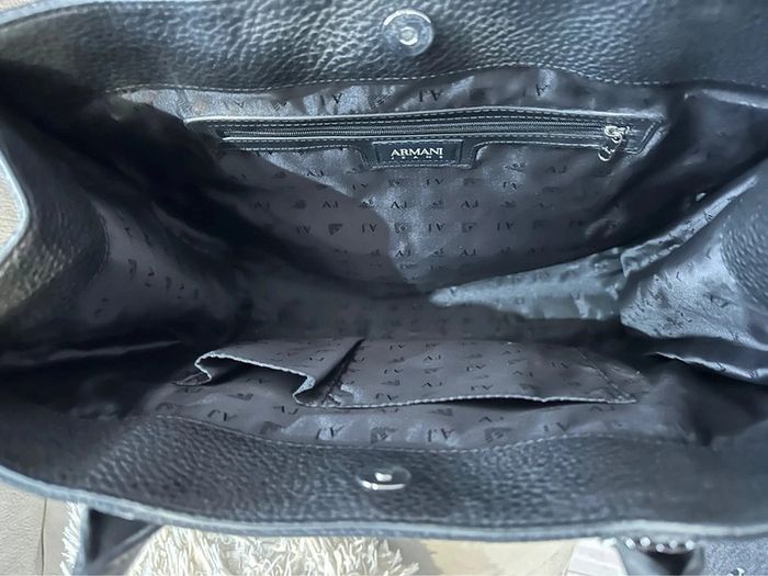Sac à main femme armani jeans noir cuir - photo numéro 4