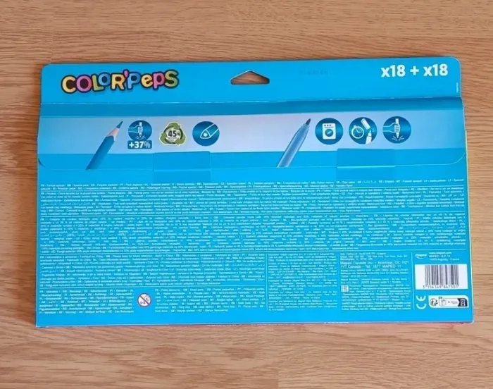 Pochette Maped - 18 crayons de couleurs et 18 feutres - photo numéro 2
