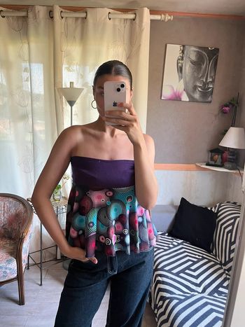 Top bandeau ethnique y2k 2000yer vintage grunge siren office
