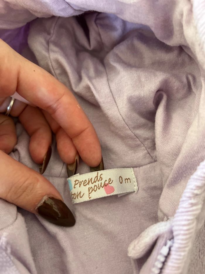 Gillet bébé filles taille naissance violet - photo numéro 3