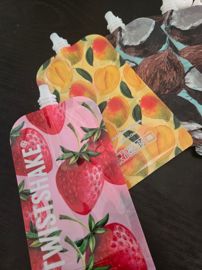 LOT 6 Gourdes Réutilisables TWISTSHAKE 220ml - NEUF - Sans BPA - Fruits & Designs - photo numéro 3