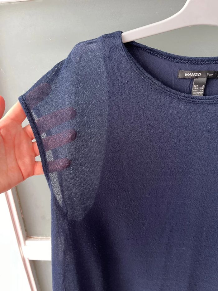 Jolie robe bi matière bleue marine - photo numéro 3