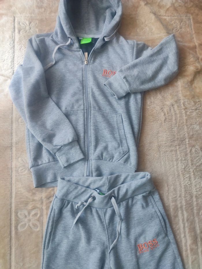 Ensemble survêtement garçon gris veste et jogging - photo numéro 3