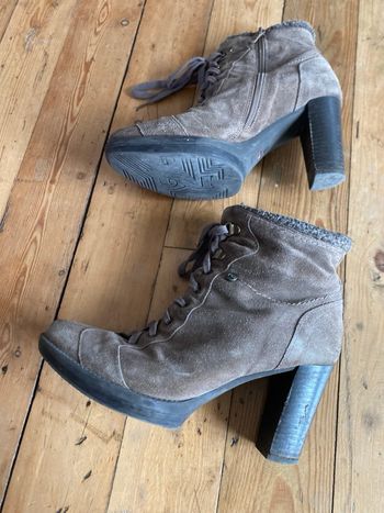 Bottines 🇮🇹 tout cuir daim doublé cuir 38 Nero Giardini