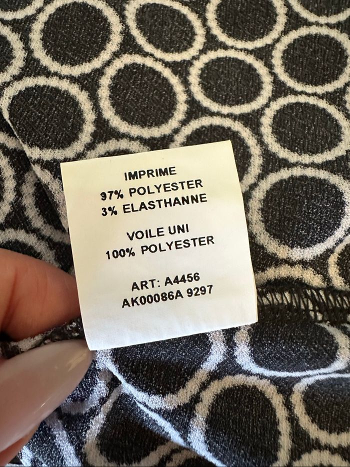Blouse bariolée ronds noire et blanche Christine Laure T2 42/44 XL/XXL - photo numéro 10