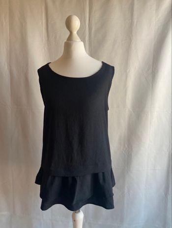 Tunique débardeur noire bas volanté Yessica taille 36 / S