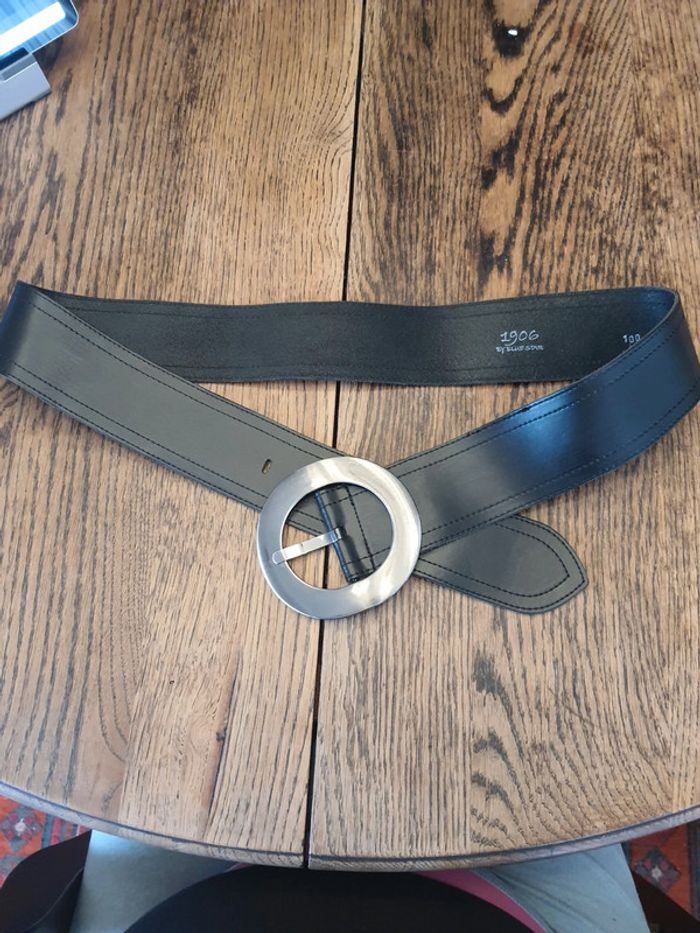 Jolie Ceinture noire cuir 1906 by Blue Star 100cm - photo numéro 20