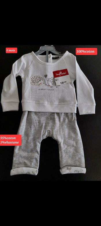 Ensemble 2 pièces mixte influx 6mois 