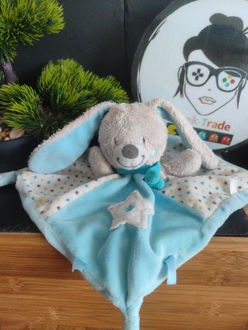 Doudou Siplec Mots D'enfants Leclerc Lapin Marron Bleu Beige Etoile Écharpe  #geektradedoudou