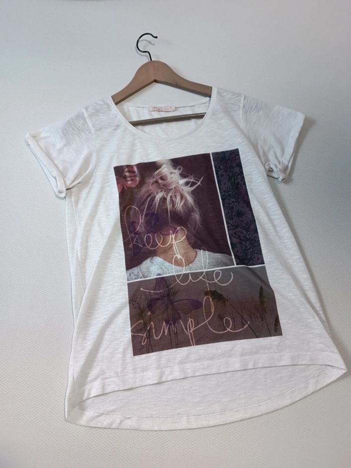 T-shirt blanc avec dessins M