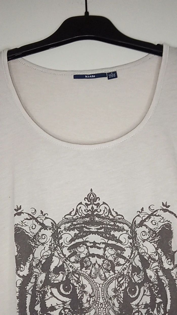 T-shirt beige motif tigre 🐯 - Kiabi - Taille S - photo numéro 2