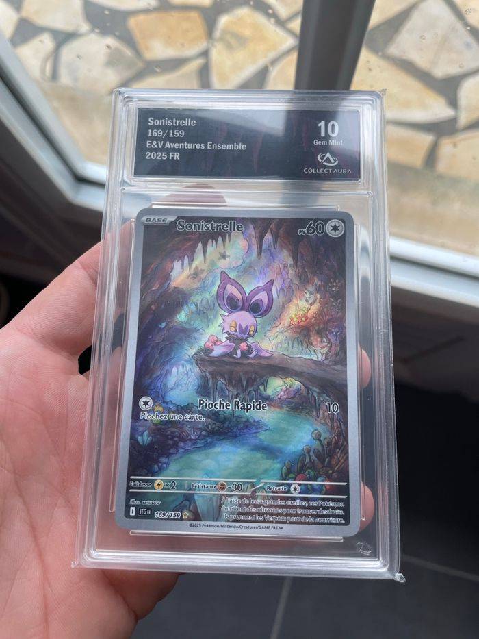 Pokémon carte gradée CA 10 Fr Sonistrelle AR ev9