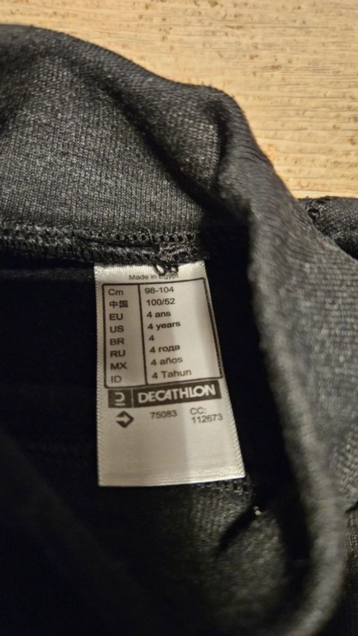 T shirt thermique, manches longues, gris foncé, Wed'ze, 4 ans - photo numéro 5