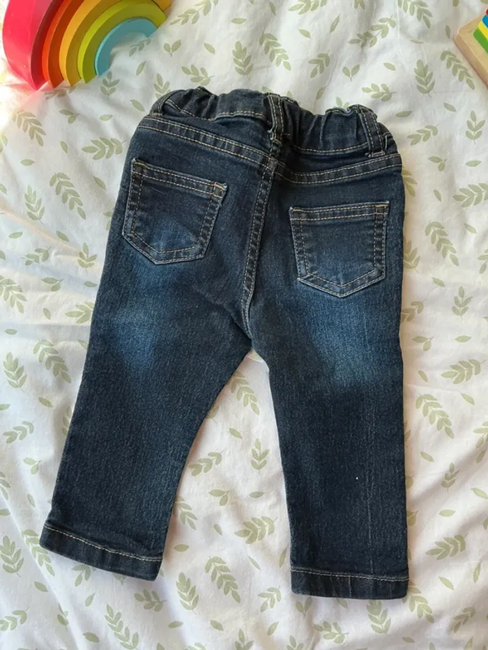 jean slim bleu taille réglable boite à malice 12 mois - photo numéro 5