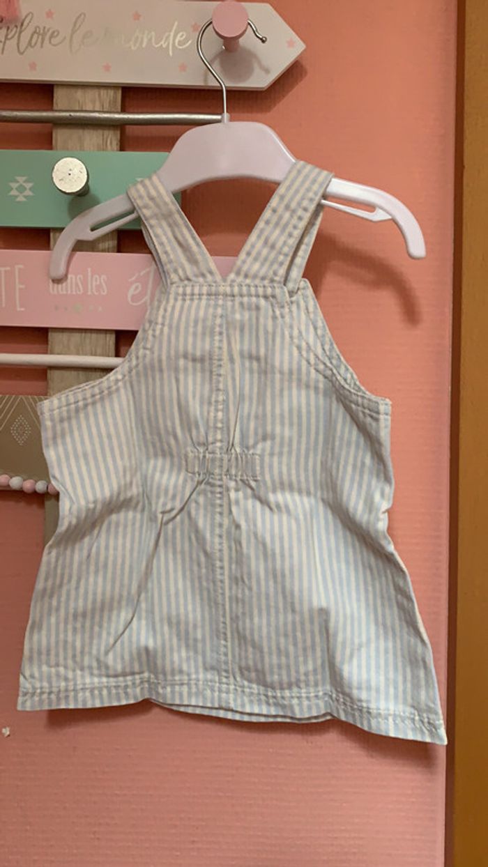 Robe en jeans blanc et bleu clair taille 6 mois - photo numéro 4