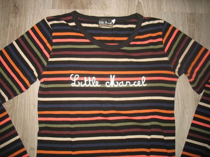 TEE SHIRT ML NOIR RAYÉ MULTICOLORE "LITTLE MARCEL" - TAILLE XL - n°05 - photo numéro 2