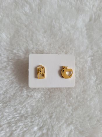 Clous d oreilles asymetriques acier gold