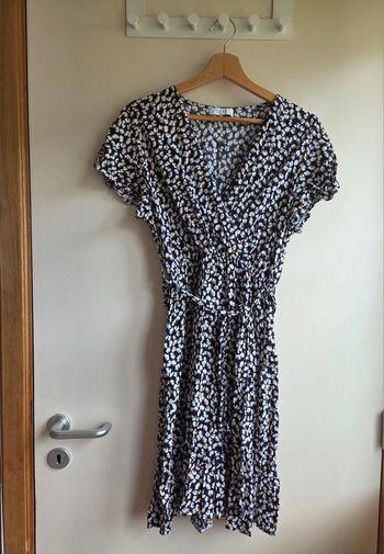 Robe portefeuille FMM l/xl - motif fleuri bleu marine