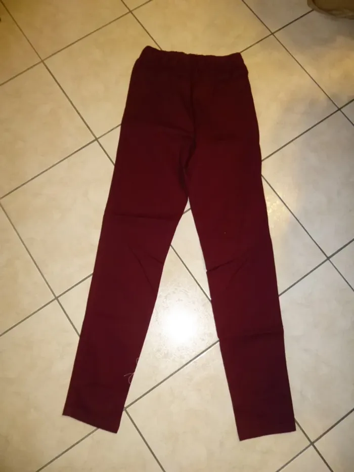 pantalon stretch bordeau taille haute MS mode taille M