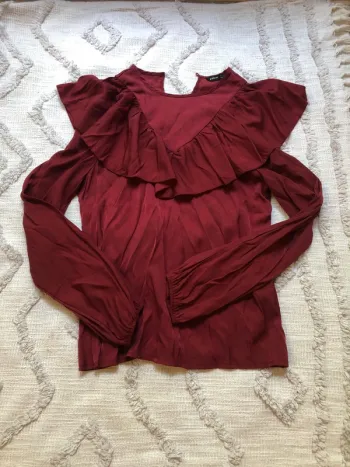 Blouse a volants Bordeaux taille 36