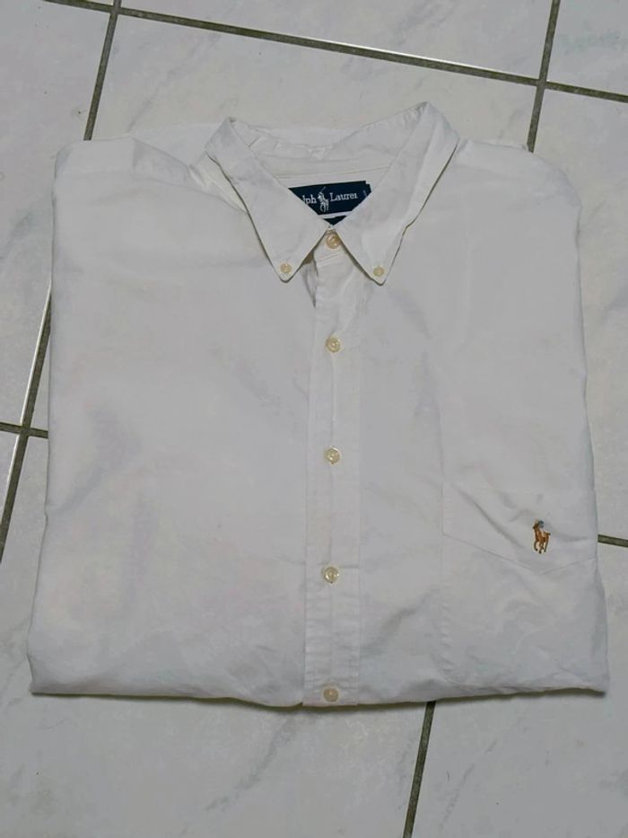 Chemise Ralph Lauren XXL Big Vintage Blanc Logo Brodé – Élégance Intemporelle - photo numéro 4