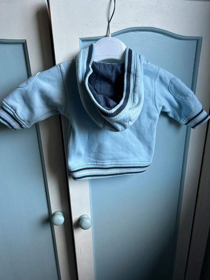 Gilet zippé bleu molletonné , mini gang 3 mois - photo numéro 5