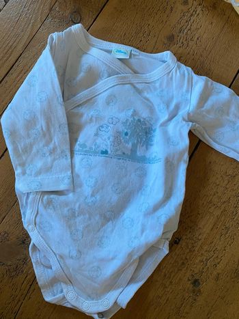 Body Disney Winnie 3-6 mois blanc et bleu