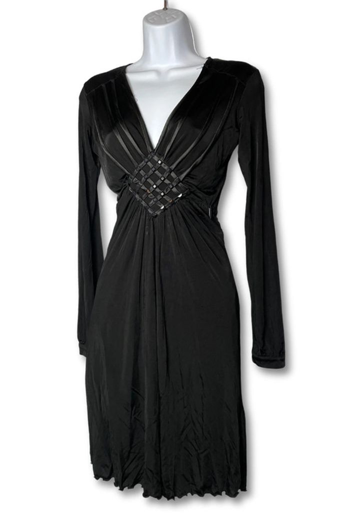 Robe noire fluide made in Italy 🇮🇹 en viscose avec doublure XS/S Y2K