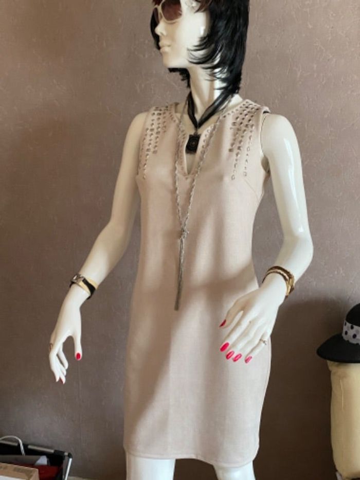 Robe sans manches effet peau de pêche T38 Jus d’Orange