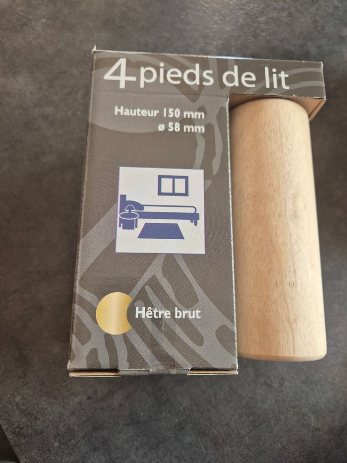 Lot de 4 pieds de lit